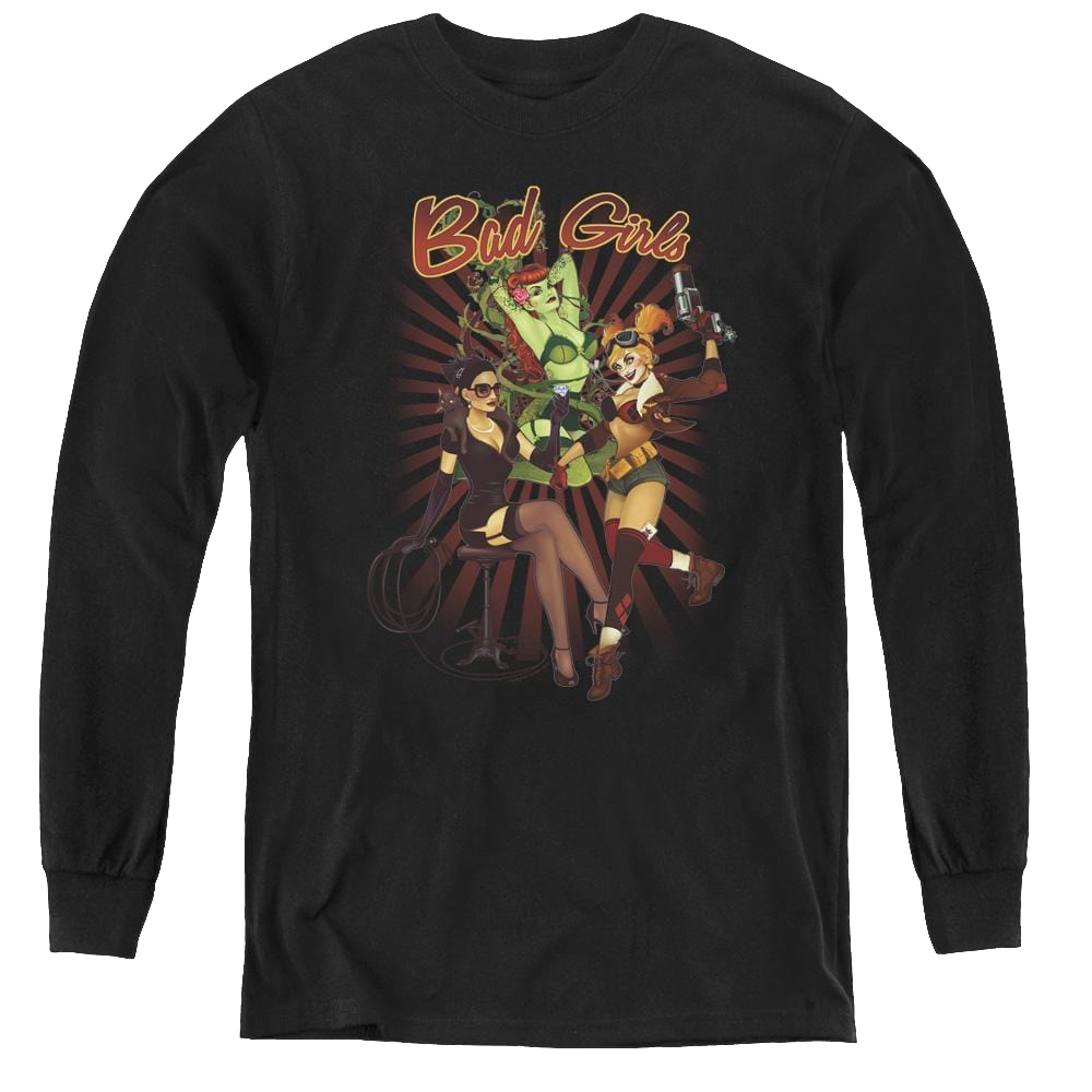 More Dc Characters Bad Girls - Youth Long Sleeve T-Shirt Youth Long Sleeve T-Shirt DC Comics   