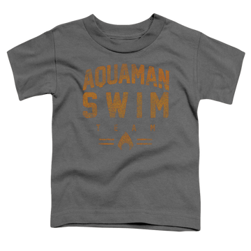 Charcoal toddler t-shirt with Aquaman Swin Team graphic