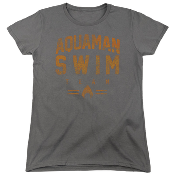 Charcoal women's t-shirt with Aquaman Swin Team graphic