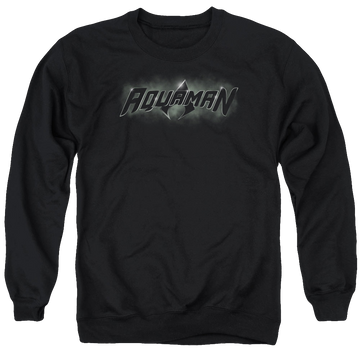 Black men's crewneck sweatshirt with Aquaman Title graphic