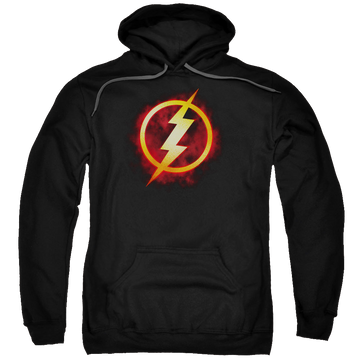 Black pullover hoodie with Flash Title graphic
