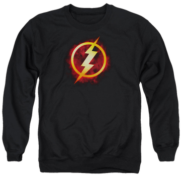 Black men's crewneck sweatshirt with Flash Title graphic