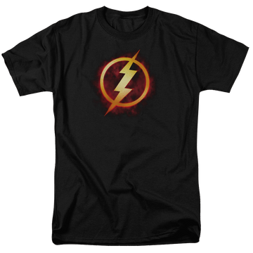 Black men's regular fit t-shirt with Flash Title graphic