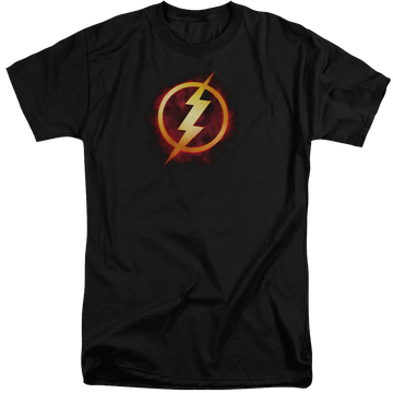 Black men's tall fit t-shirt with Flash Title graphic