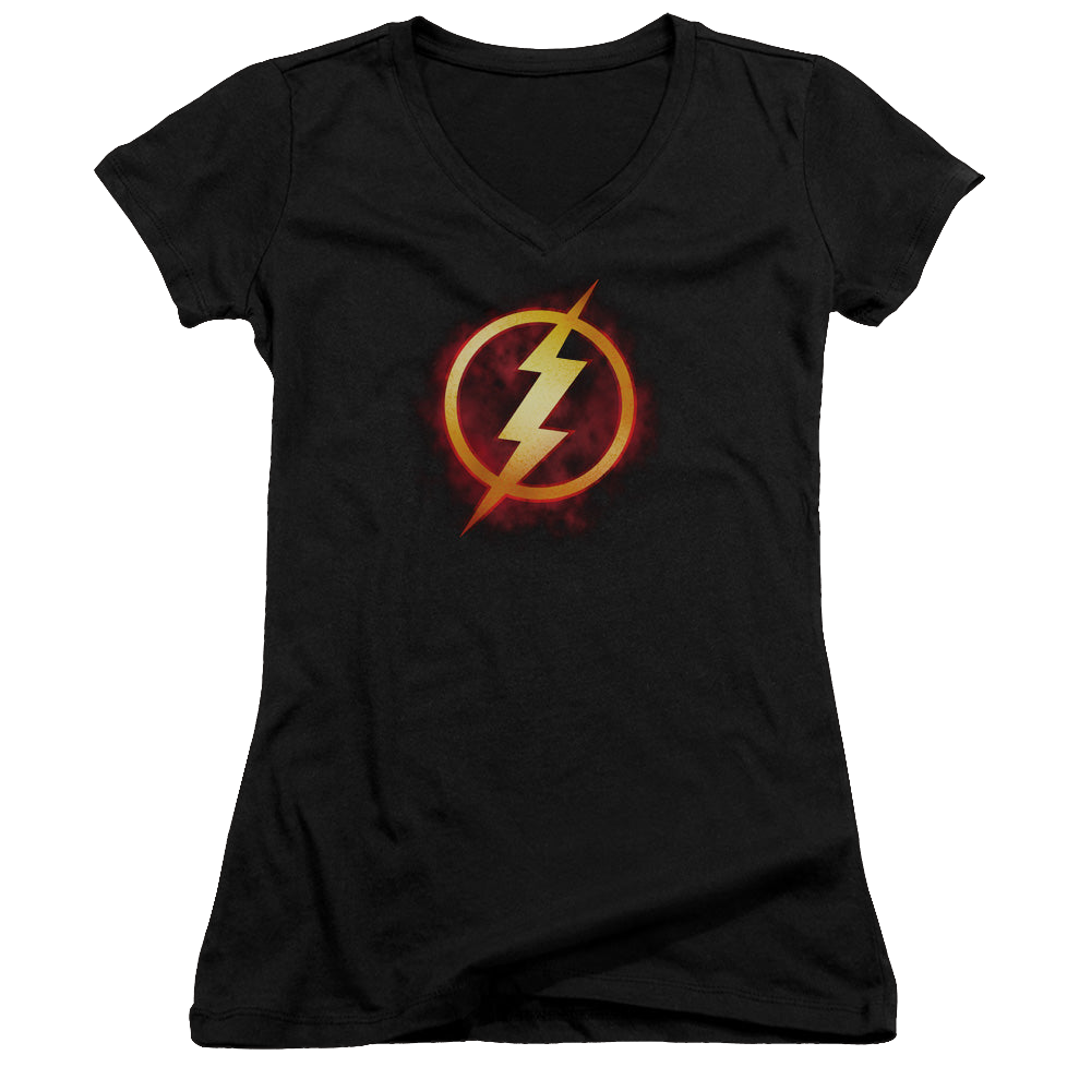 Flash, The Flash Title - Juniors V-Neck T-Shirt Juniors V-Neck T-Shirt The Flash   