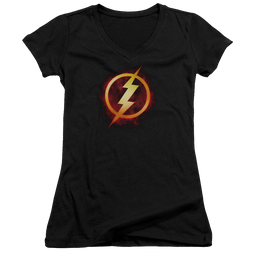 Flash, The Flash Title - Juniors V-Neck T-Shirt Juniors V-Neck T-Shirt The Flash   