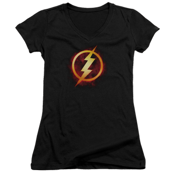 Flash, The Flash Title - Juniors V-Neck T-Shirt Juniors V-Neck T-Shirt The Flash   