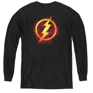Black youth long sleeve t-shirt with Flash Title graphic