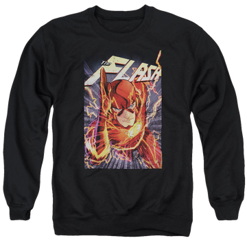 Black men's crewneck sweatshirt with Flash One graphic