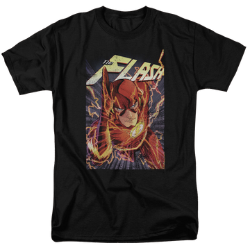 Black men's regular fit t-shirt with Flash One graphic