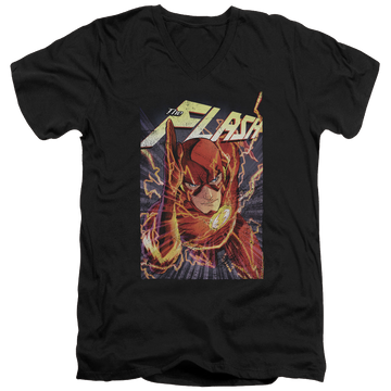 Black men's v-neck t-shirt with Flash One graphic