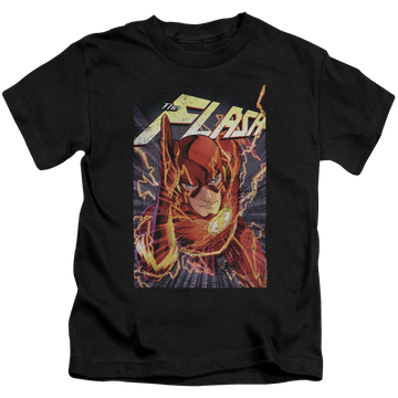 Black kid's t-shirt for ages 4 to 7 with Flash One graphic