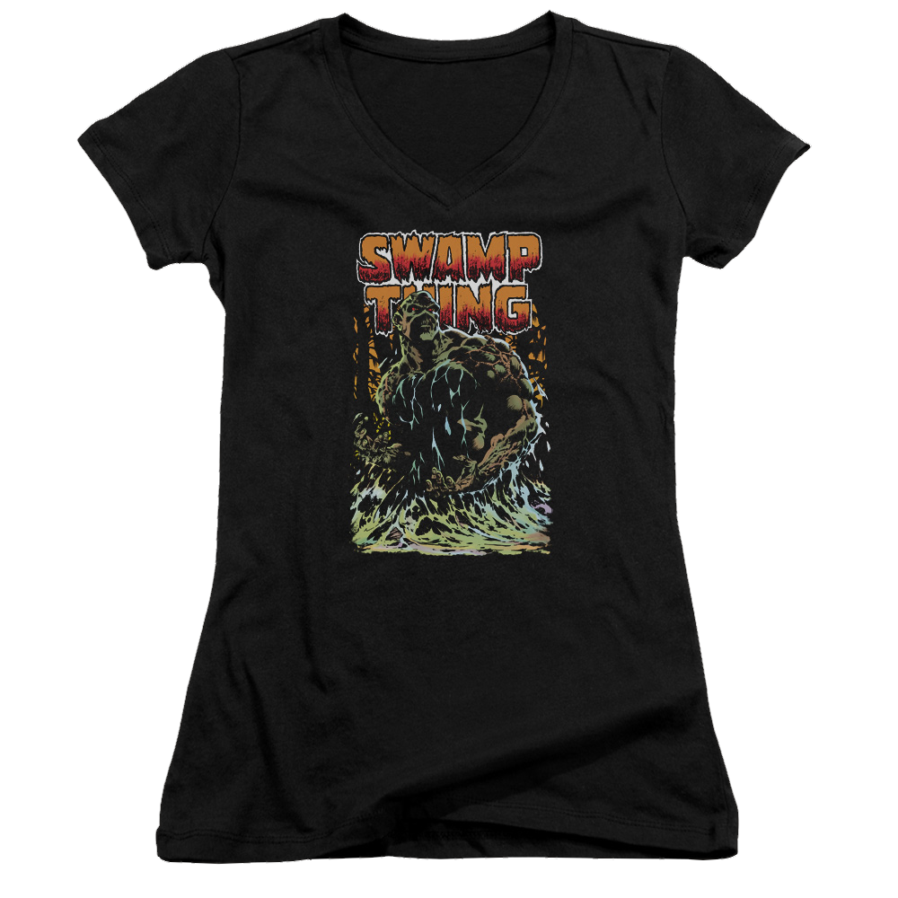 Justice League Swamp Thing Juniors V-Neck T-Shirt Juniors V-Neck T-Shirt DC Comics   