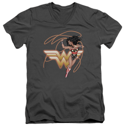 Justice League Glowing Lasso Men's V-Neck T-Shirt Men's V-Neck T-Shirt Wonder Woman   