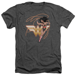 Justice League Glowing Lasso Men's Heather T-Shirt Men's Heather T-Shirt Wonder Woman   