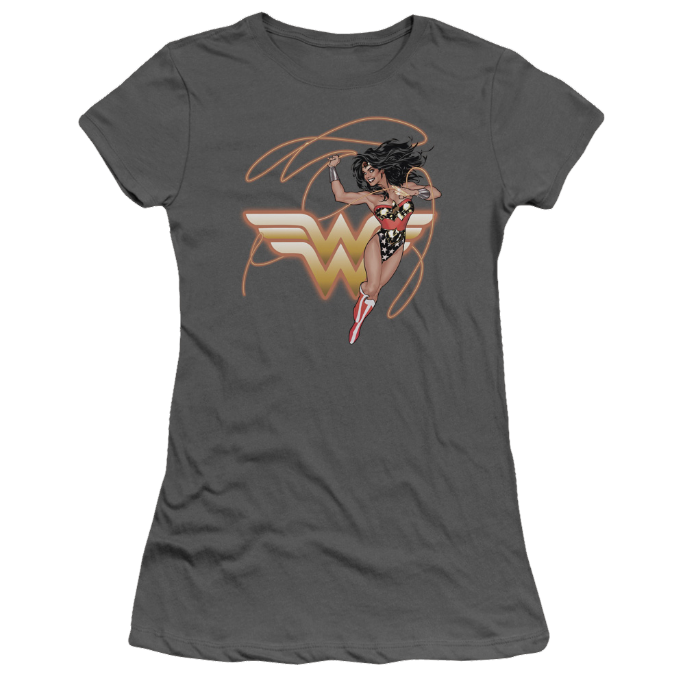 Justice League Glowing Lasso Juniors T-Shirt Juniors T-Shirt Wonder Woman   