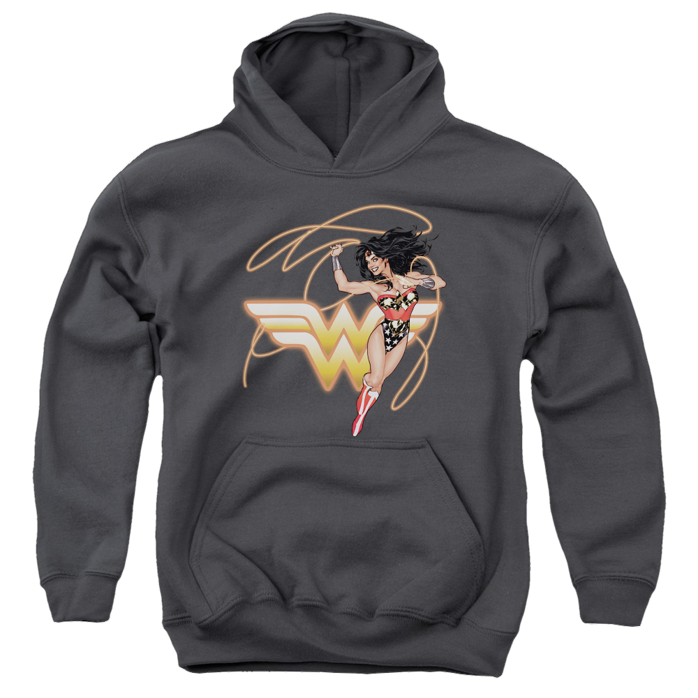 Wonder Woman Glowing Lasso - Youth Hoodie Youth Hoodie (Ages 8-12) Wonder Woman   