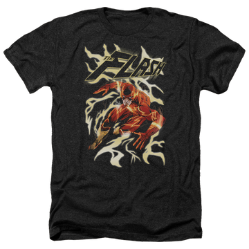Charcoal men's heather t-shirt with The Flash Electric Run graphic