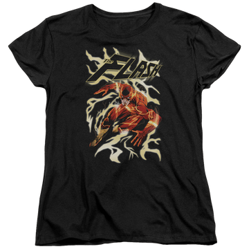 Black women's t-shirt with The Flash Electric Run graphic