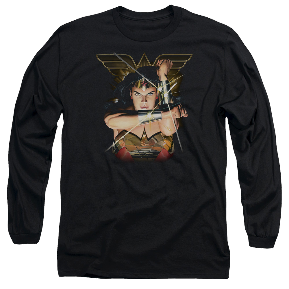 Justice League Deflection Men's Long Sleeve T-Shirt Men's Long Sleeve T-Shirt Wonder Woman   