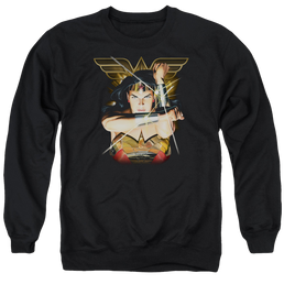 Justice League Deflection Men's Crewneck Sweatshirt Men's Crewneck Sweatshirt Wonder Woman   