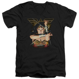 Justice League Deflection Men's V-Neck T-Shirt Men's V-Neck T-Shirt Wonder Woman   