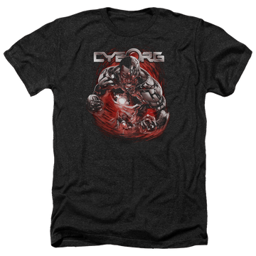 Charcoal men's heather t-shirt with DC Comics Justice League Engaged graphic