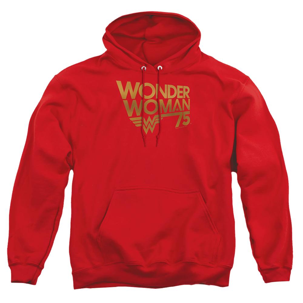 Wonder Woman Wonder Woman 75Th Anniversary Gold Logo - Pullover Hoodie Pullover Hoodie Wonder Woman   