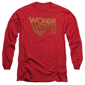 Wonder Woman Wonder Woman 75Th Anniversary Gold Logo - Men's Long Sleeve T-Shirt Men's Long Sleeve T-Shirt Wonder Woman   