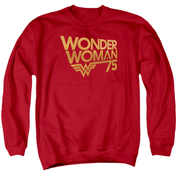 Wonder Woman Wonder Woman 75Th Anniversary Gold Logo - Men's Crewneck Sweatshirt Men's Crewneck Sweatshirt Wonder Woman   