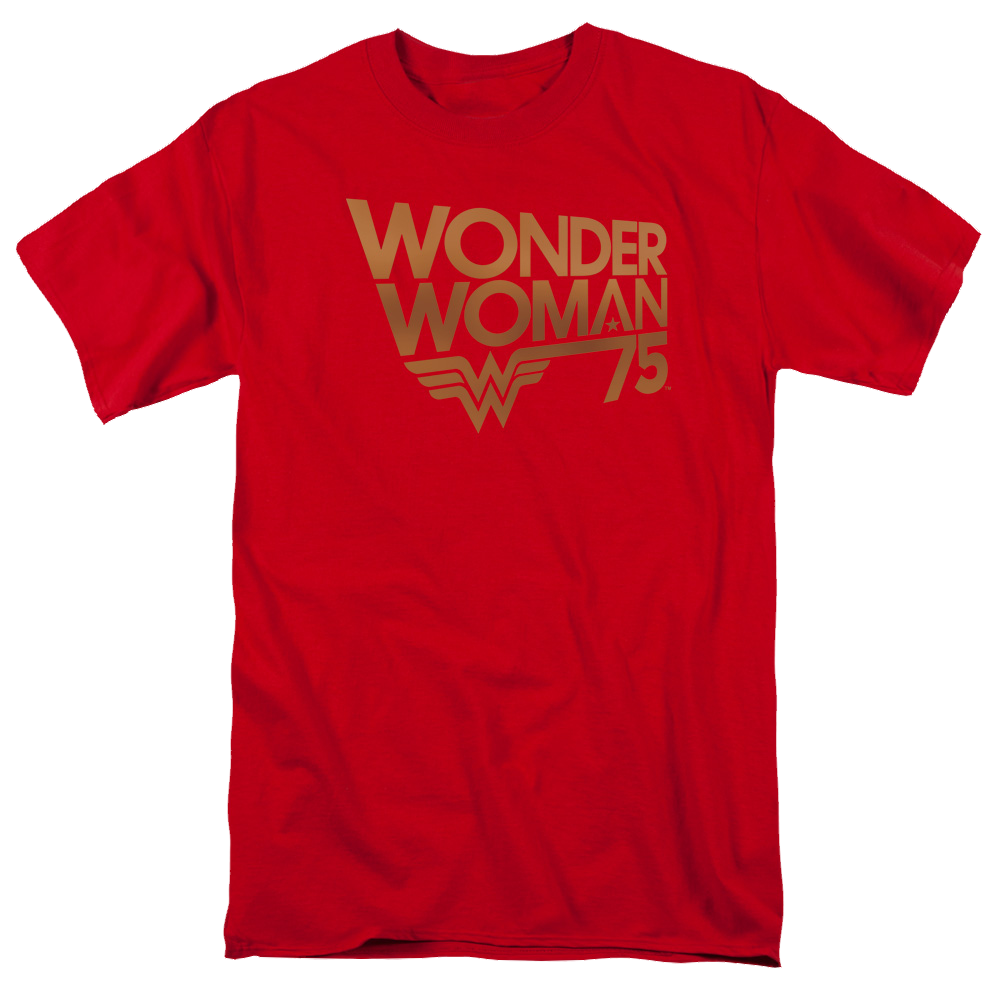 Wonder Woman Wonder Woman 75Th Anniversary Gold Logo - Men's Regular Fit T-Shirt Men's Regular Fit T-Shirt Wonder Woman   