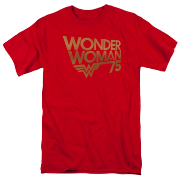 Wonder Woman Wonder Woman 75Th Anniversary Gold Logo - Men's Regular Fit T-Shirt Men's Regular Fit T-Shirt Wonder Woman   