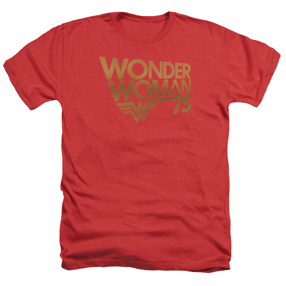 Wonder Woman Wonder Woman 75Th Anniversary Gold Logo - Men's Heather T-Shirt Men's Heather T-Shirt Wonder Woman   