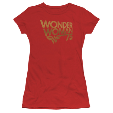 Wonder Woman Wonder Woman 75Th Anniversary Gold Logo - Juniors T-Shirt Juniors T-Shirt Wonder Woman   