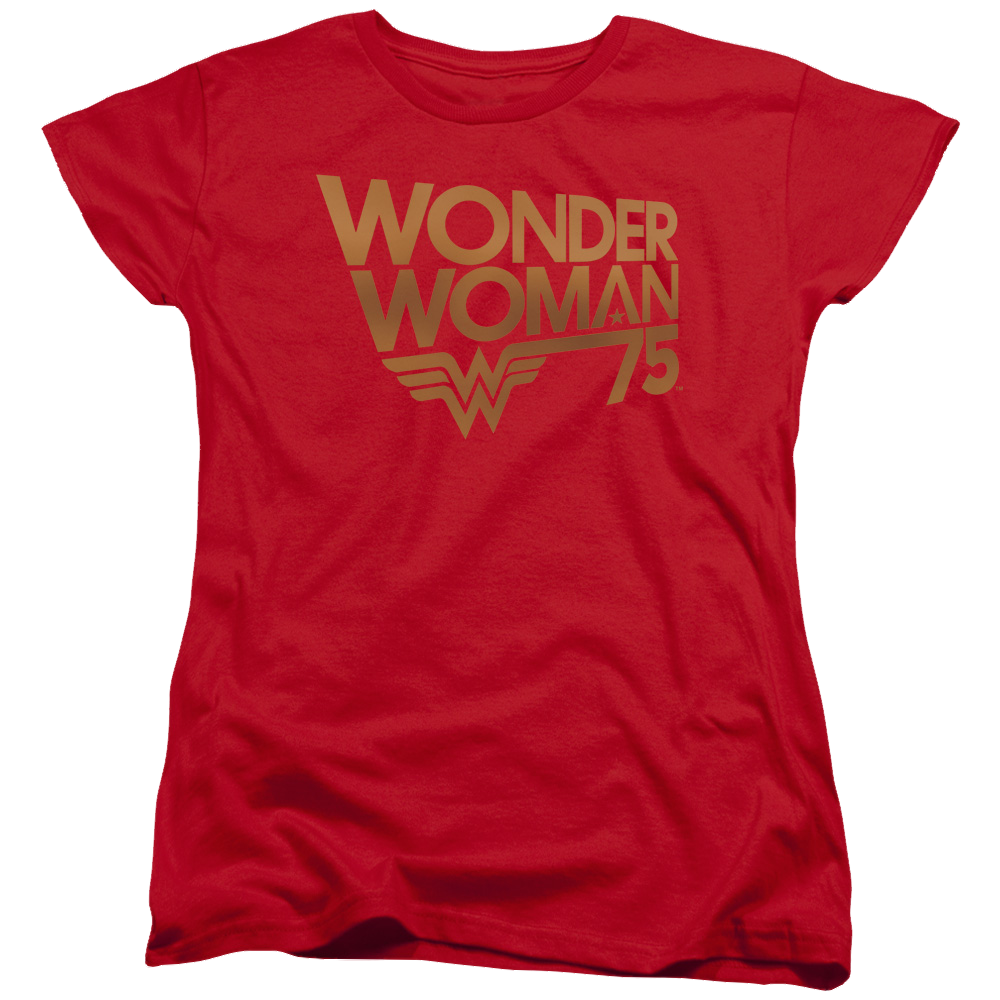 Wonder Woman Wonder Woman 75Th Anniversary Gold Logo - Women's T-Shirt Women's T-Shirt Wonder Woman   