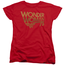 Wonder Woman Wonder Woman 75Th Anniversary Gold Logo - Women's T-Shirt Women's T-Shirt Wonder Woman   