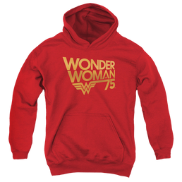 Wonder Woman Wonder Woman 75Th Anniversary Gold Logo - Youth Hoodie Youth Hoodie (Ages 8-12) Wonder Woman   
