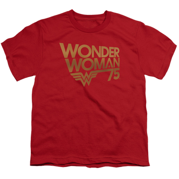 Wonder Woman Wonder Woman 75Th Anniversary Gold Logo - Youth T-Shirt Youth T-Shirt (Ages 8-12) Wonder Woman   