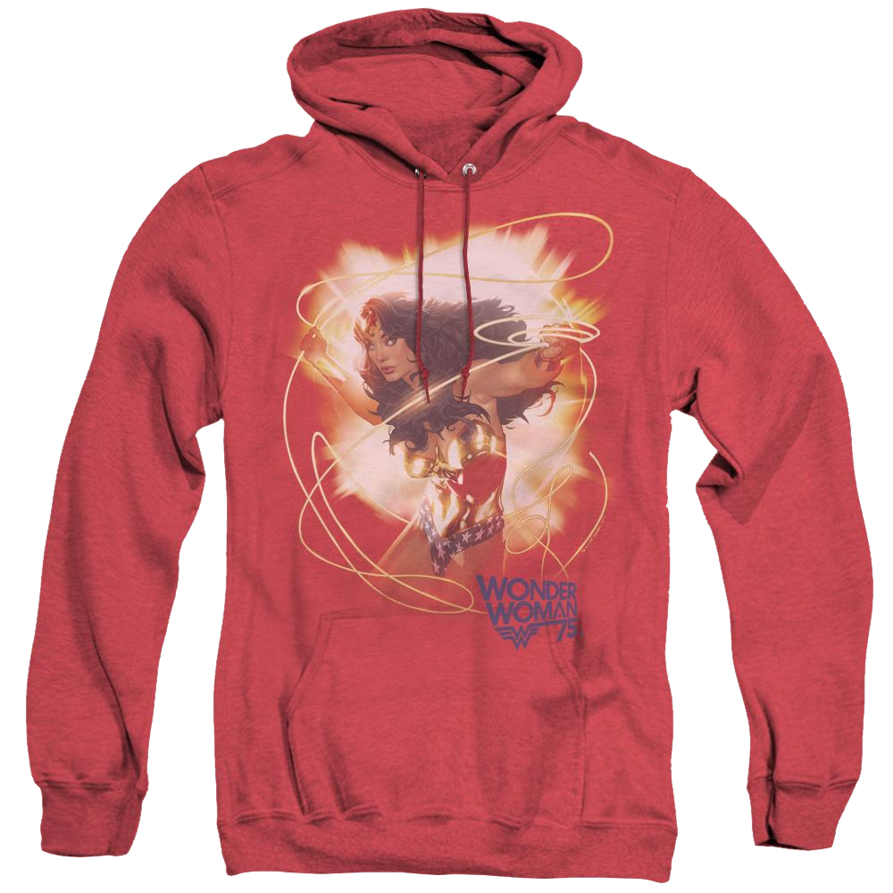 Wonder Woman 75Th Burst - Heather Pullover Hoodie Heather Pullover Hoodie Wonder Woman   