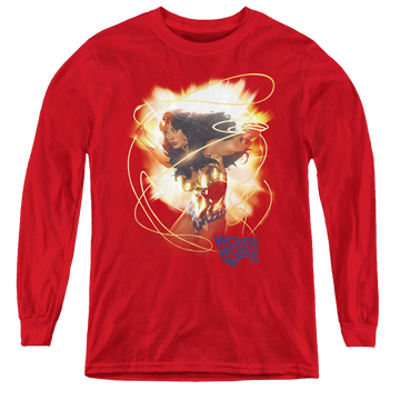 Wonder Woman 75Th Burst - Youth Long Sleeve T-Shirt Youth Long Sleeve T-Shirt Wonder Woman   