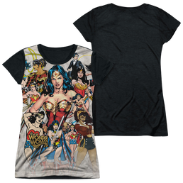 Wonder Woman 75Th Collage - Juniors Black Back T-Shirt Juniors Black Back T-Shirt Wonder Woman   