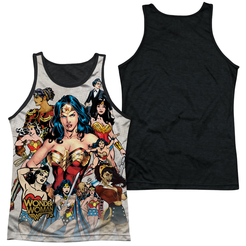 Wonder Woman 75Th Collage - Men's Black Back Tank Top Men's Black Back Tank Wonder Woman   