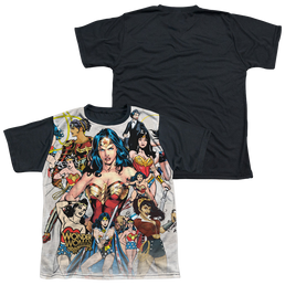 Wonder Woman 75Th Collage - Youth Black Back T-Shirt Youth Black Back T-Shirt (Ages 8-12) Wonder Woman   