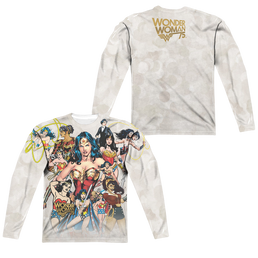 Wonder Woman 75Th Collage (Front/Back Print) - Men's All-Over Print Long Sleeve Men's All-Over Print Long Sleeve Wonder Woman   