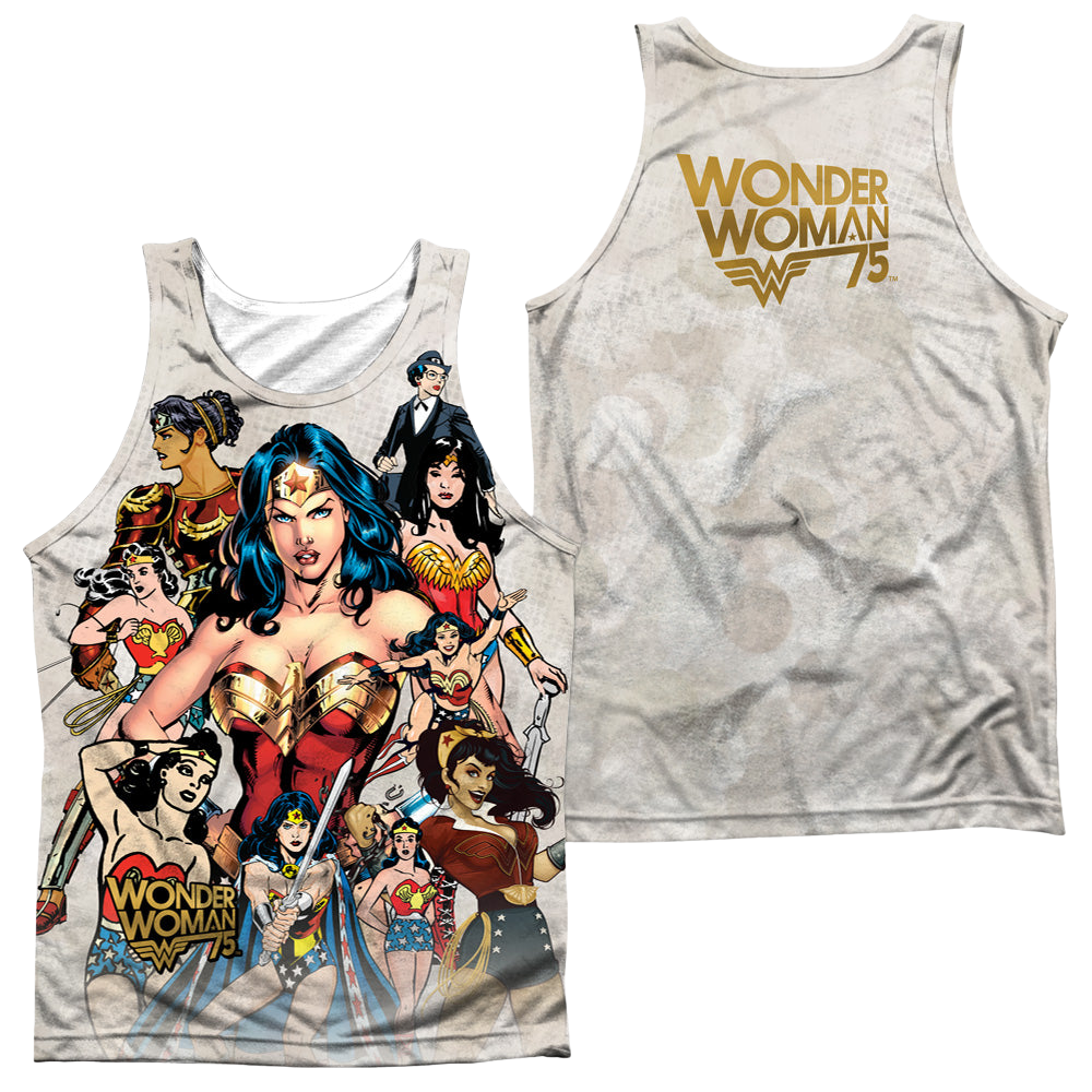 Wonder Woman 75Th Collage (Front/Back Print) - Men's All Over Print Tank Top Men's All Over Print Tank Wonder Woman   