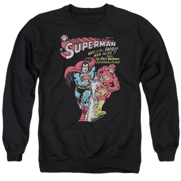 Black men's crewneck sweatshirt with The Flash Fastest graphic