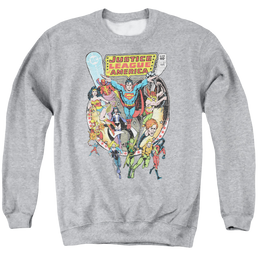 Justice League Team Up Men's Crewneck Sweatshirt Men's Crewneck Sweatshirt Justice League   