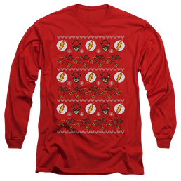 Flash, The The Flash Ugly Christmas Sweater - Men's Long Sleeve T-Shirt Men's Long Sleeve T-Shirt The Flash   