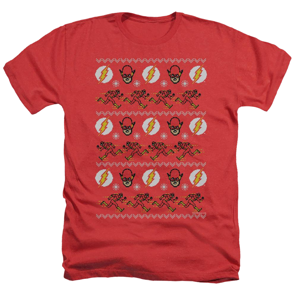 Flash, The The Flash Ugly Christmas Sweater - Men's Heather T-Shirt Men's Heather T-Shirt The Flash   