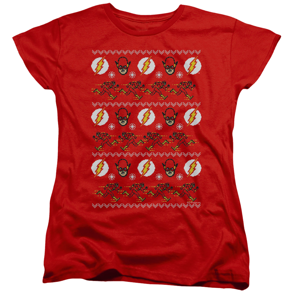 Flash, The The Flash Ugly Christmas Sweater - Women's T-Shirt Women's T-Shirt The Flash   